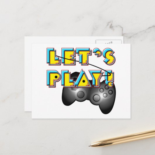 Videogames Dag - Laten we spelen! Briefkaart (Voorkant / Achterkant in situ)