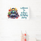 Videogames en de verjaardag van de Pizza Boy Spandoek (Insitu)