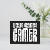 Videogames en gamers wereldwijd de grootste gamer briefkaart (Staand voorkant)