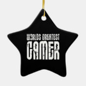 Videogames en gamers wereldwijd de grootste gamer keramisch ornament (Achterkant)