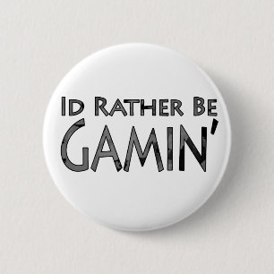 Videogames en games - Ik zou liever gamen Ronde Button 5,7 Cm