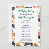 Videogames en het verjaardagsfeest van Pizza Boy Kaart (Achterkant)