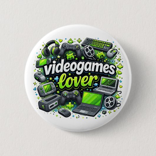 Videogames Fan Ronde Button 5,7 Cm (Voorkant)