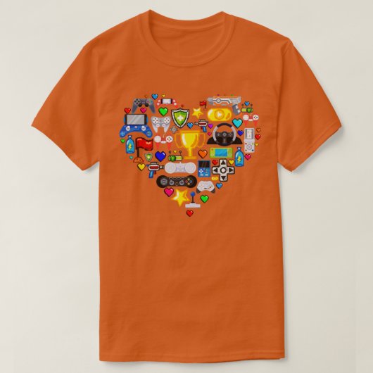Videogames gamer Heart Shape Game Controller T-shirt (Design voorkant)