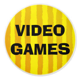 Videogames Gele Oranje strepen Keramische Knop