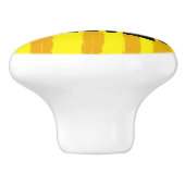 Videogames Gele Oranje strepen Keramische Knop (Zijkant)