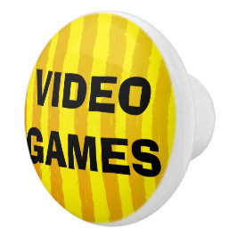 Videogames Gele Oranje Strepen Keramische Knop