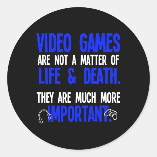 Videogames Grappige PC Console Gamer Geek Ronde Sticker (Voorkant)