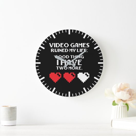 Videogames hebben mijn leven geruïneerd, grappige  grote klok (Huis)