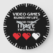 Videogames hebben mijn leven geruïneerd, grappige  grote klok (Voorkant)