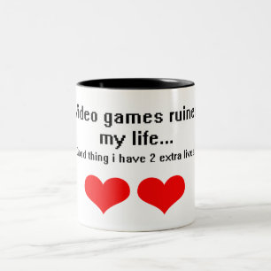 Videogames hebben mijn leven verpest... tweekleurige koffiemok
