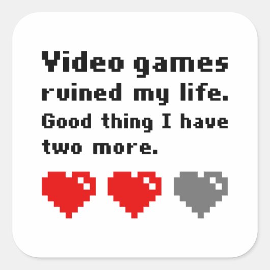 Videogames hebben mijn leven verpest vierkante sticker (Voorkant)