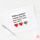 Videogames hebben mijn leven verpest vierkante sticker (Envelop)