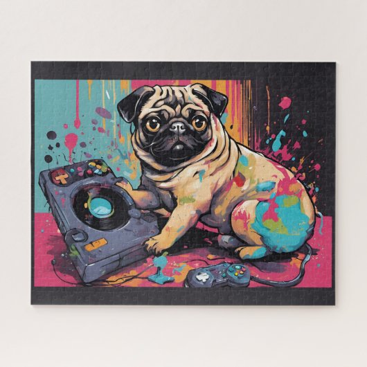 Videogames in een mooie carlinie legpuzzel (Horizontaal)