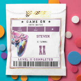 Videogames kinderverjaardag bedankzakje