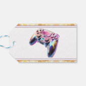 Videogames kinderverjaardag cadeaulabel (Achterkant Horizontaal)