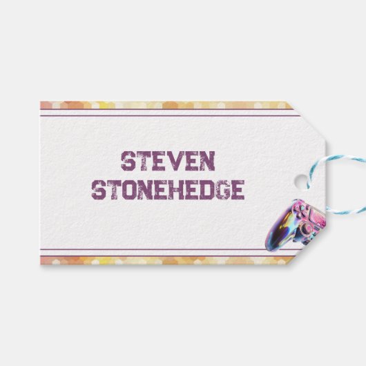 Videogames kinderverjaardag cadeaulabel (Voorkant (Horizontaal))