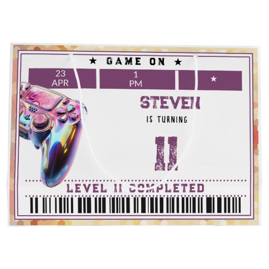 Videogames kinderverjaardag groot cadeauzakje (Achterkant)