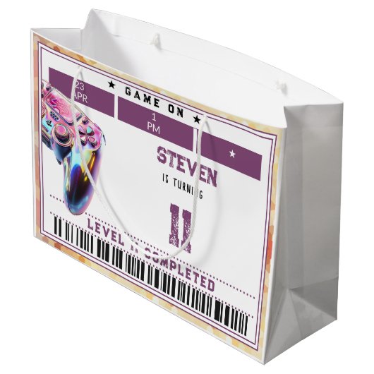 Videogames kinderverjaardag groot cadeauzakje (Achterkant Gekanteld)