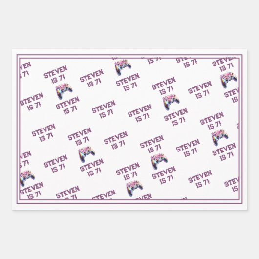 Videogames kinderverjaardag inpakpapier vel (Voorkant 2)