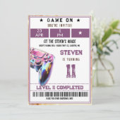 Videogames kinderverjaardag kaart (Staand voorkant)