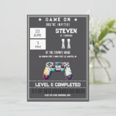 Videogames kinderverjaardag kaart (Staand voorkant)