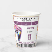 Videogames kinderverjaardag papieren bekers (Achterkant)