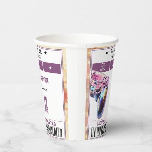 Videogames kinderverjaardag papieren bekers (Rechts)