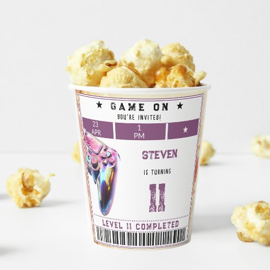 Videogames kinderverjaardag papieren bekers