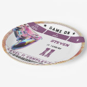 Videogames kinderverjaardag papieren bordje (Gekanteld)