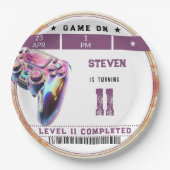 Videogames kinderverjaardag papieren bordje (Voorkant)