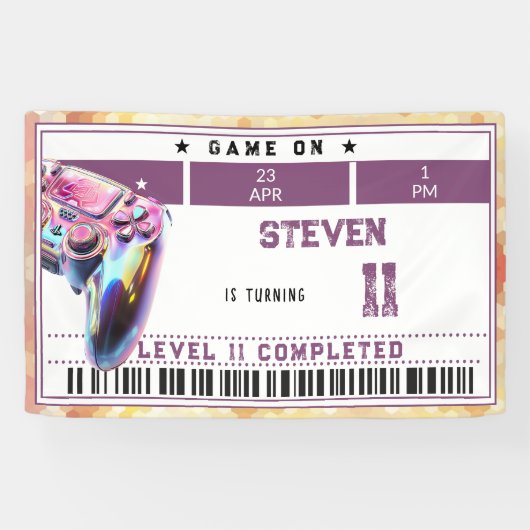 Videogames kinderverjaardag spandoek (Horizontaal)