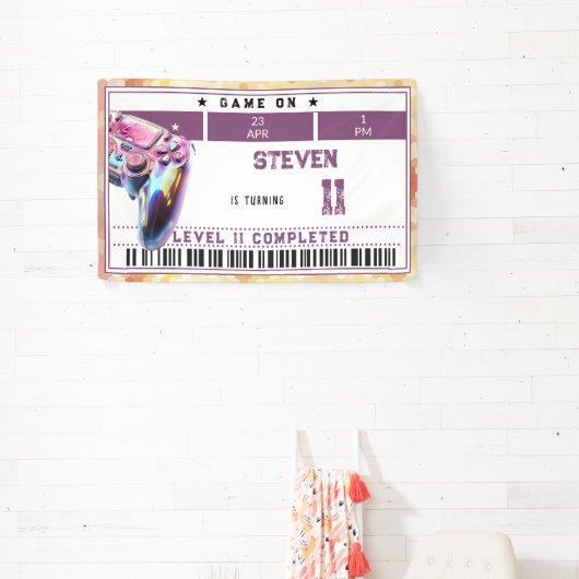 Videogames kinderverjaardag spandoek (Insitu)