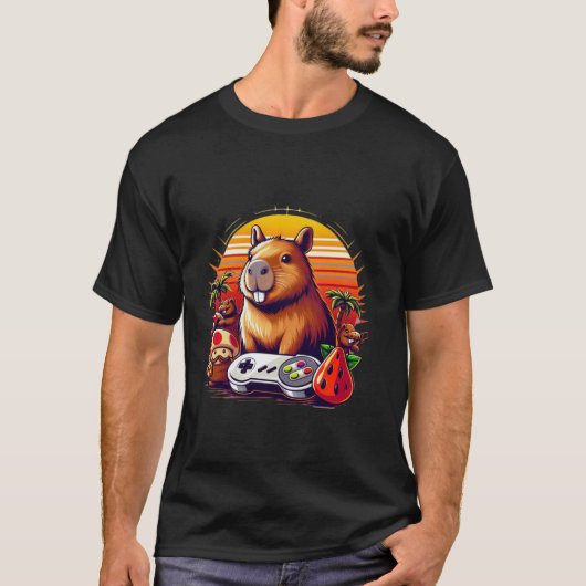 Videogames Liefhebber Capybara Grappige Videogames T-shirt (Voorkant)