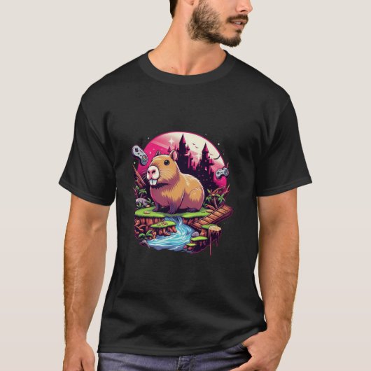 Videogames Liefhebber Capybara Grappige Videogames T-shirt (Voorkant)