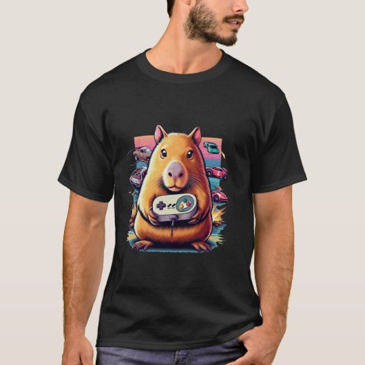Videogames Liefhebber Capybara Grappige Videogames T-shirt (Voorkant)