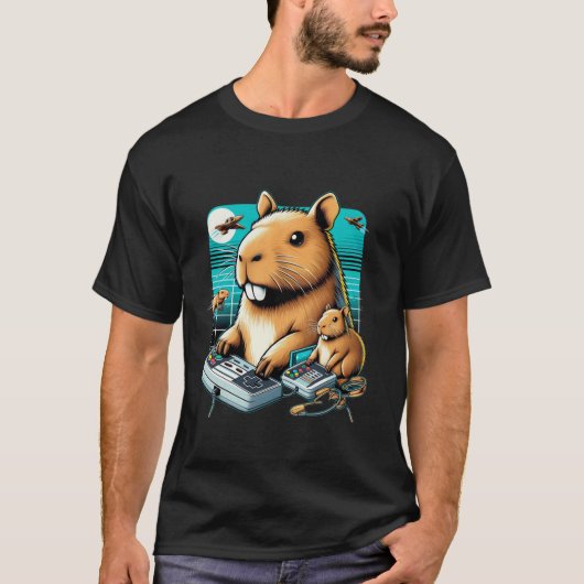 Videogames Liefhebber Capybara Grappige Videogames T-shirt (Voorkant)