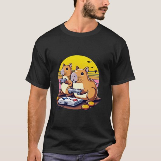 Videogames Liefhebber Capybara Grappige Videogames T-shirt (Voorkant)