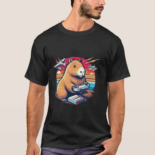 Videogames Liefhebber Capybara Grappige Videogames T-shirt (Voorkant)