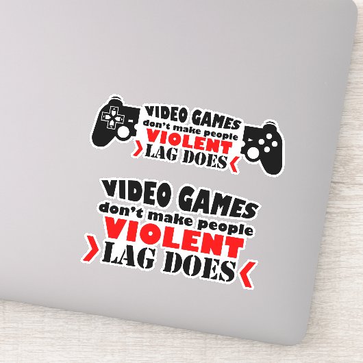 Videogames maken mensen niet tot gewelddadige vert sticker (Detail)