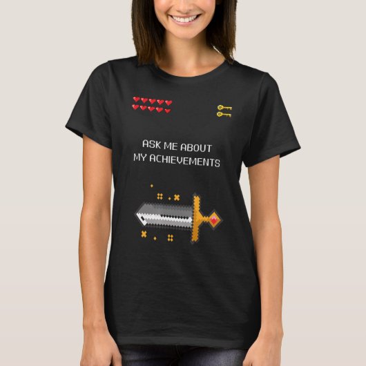 Videogames met 8 bits vragen me over mijn prestati t-shirt (Voorkant)