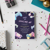 Videogames Pastel Schattige Kids Verjaardagsuitnod Kaart