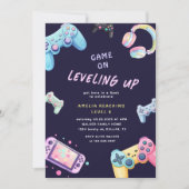 Videogames Pastel Schattige Kids Verjaardagsuitnod Kaart (Voorkant)