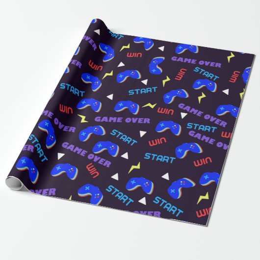 Videogames Patroon Game Lover Cadeaupapier (Uitgerold)