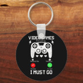 Videogames roepen en ik moet gaan Funny Consol Sleutelhanger (Voorkant)