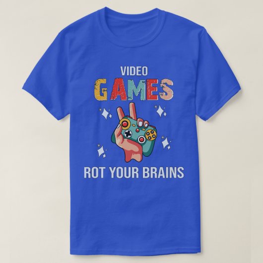 Videogames Rot je brein gaming 2 T-shirt (Design voorkant)