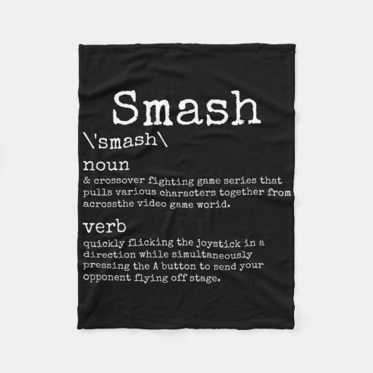 Videogames Smash Definition Funny Video Game Gamer Fleece Deken (Voorkant)