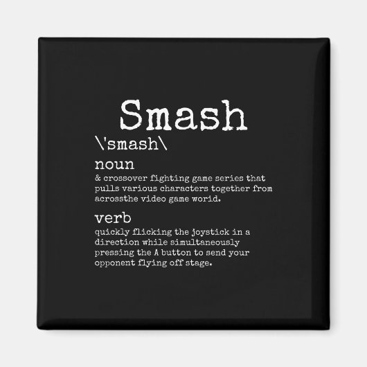 Videogames Smash Definition Funny Video Game Gamer Magneet (Voorkant)