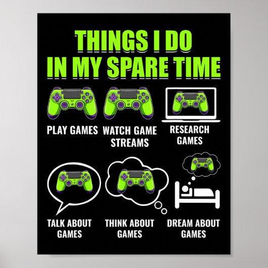 Videogamespeler Grappige dingen die ik doe in mijn Poster (Voorkant)