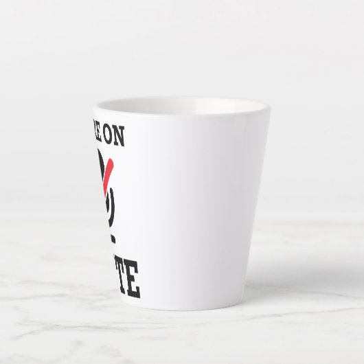 Videogesprek, thuis werken, je bent op stomme latte mok (Voorkant)